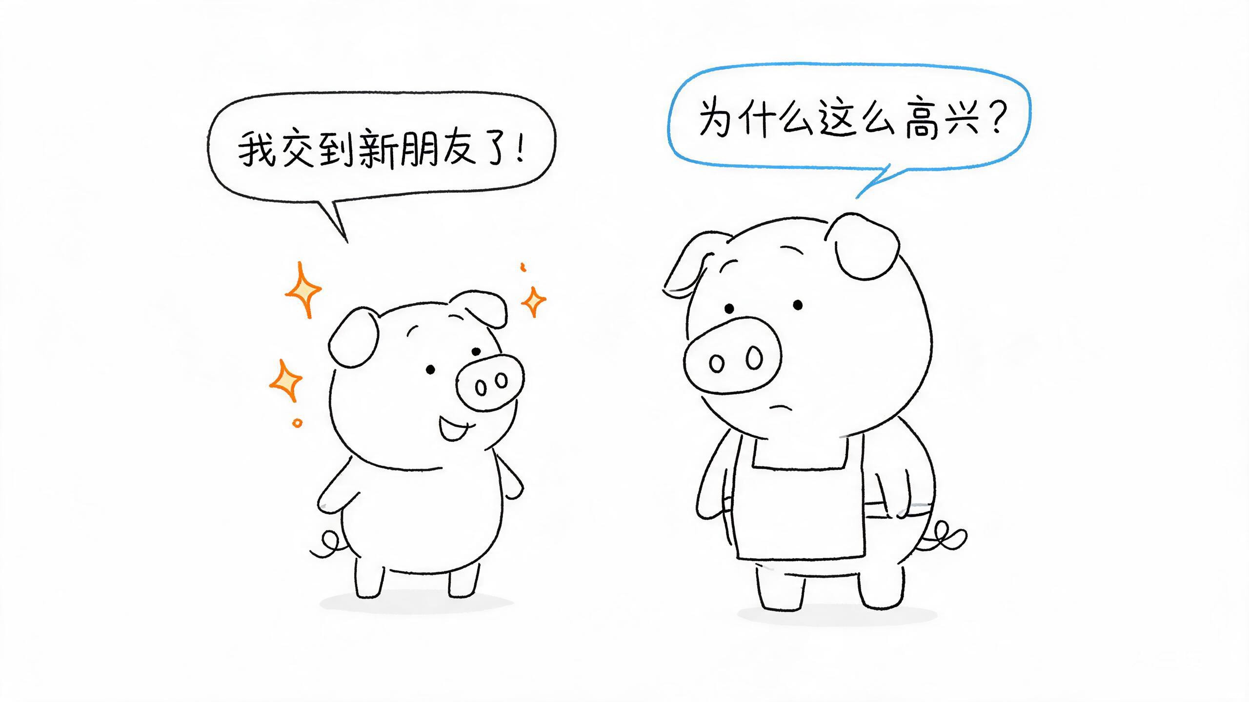 猪妈妈问小猪为什么高兴